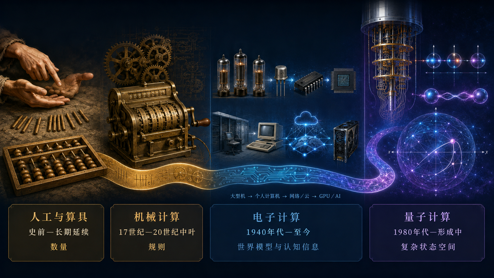图1|从算具到量子:人类计算物理载体的演进